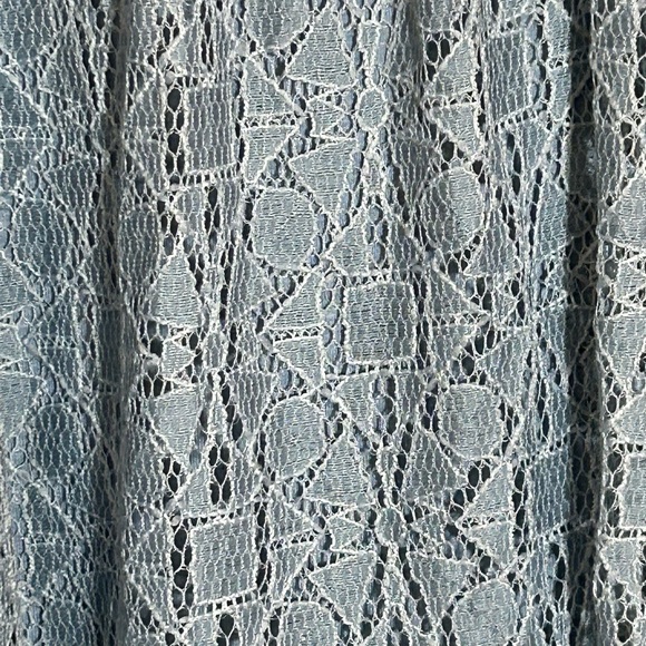 LORI GOLDSTEIN Logo Loungewear Zip-Up Light Blue Cardigan Top w/Lace Back Sz. 1X - Picture 8 of 11